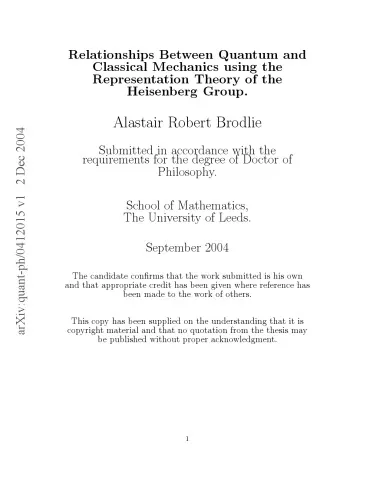 Relationships between quantum and classical mechanics using the representation theory of the Heisenberg group