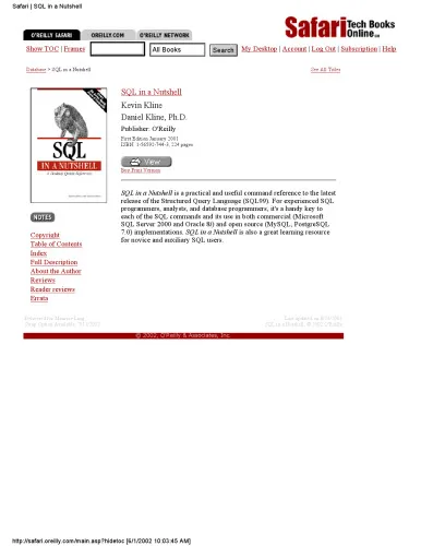 SQL in a Nutshell: A Desktop Quick Reference