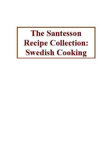 Santesson Recipe Collection Swedish Cooking