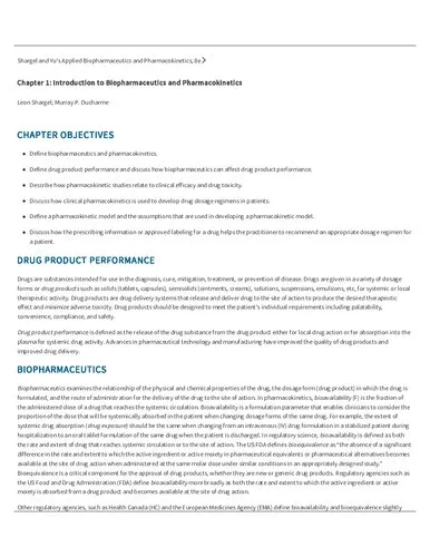 Shargel and Yu's Applied Biopharmaceutics & Pharmacokinetics, 8th Edition