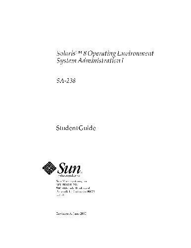 Solaris 8 Operating Environment System Administration I