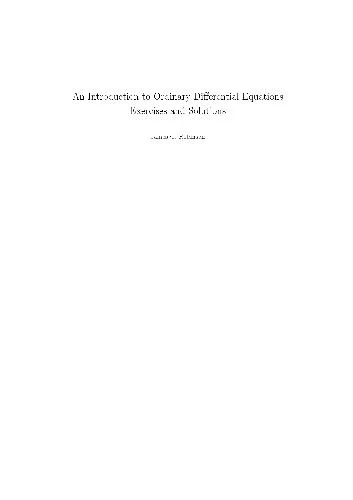 Solution manual for An introduction to ordinary differential equations