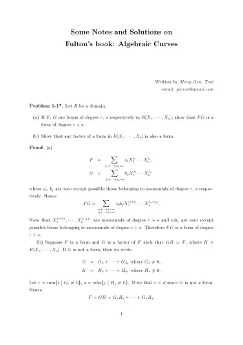 Solution of Algebraic Curves: An Introduction to Algebraic Geometry