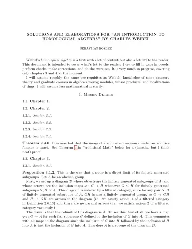 Solutions and elaborations for "An introduction to homological algebra" by Charles Weibel (version 26 Oct 2015)