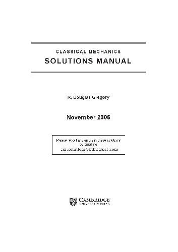 Solutions manual for Classical mechanics