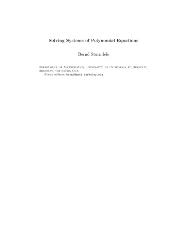 Solving systems of polynomial equations