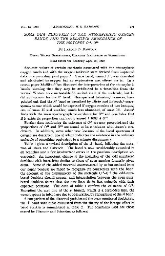 Some new feartures of the atmospheric oxygen bands, and the relative abundance of the isotopes O^16, O^18