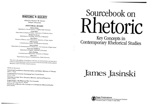 Sourcebook on Rhetoric. Key Concepts in Contemporary Rhetorical Studies