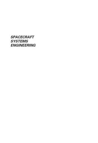 Spacecraft Systems Engineering: Fortescue/Spacecraft Systems Engineering