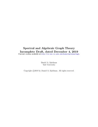 Spectral and Algebraic Graph Theory (Draft)