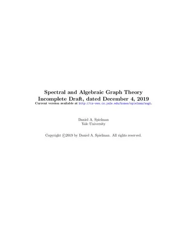 Spectral and algebraic graph theory