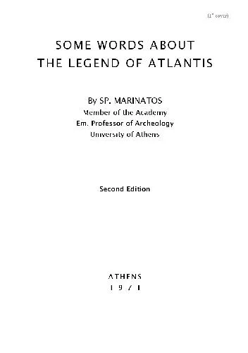 Spyridon Marinatos Some Words About the Legend of Atlantis