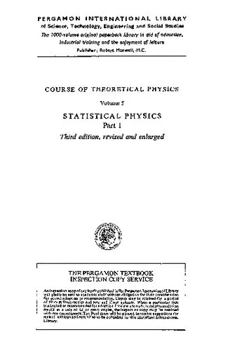 Statistical Physics, Part 1