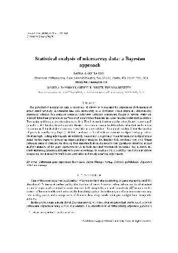 Statistical analysis of microarray data: a Bayesian approach