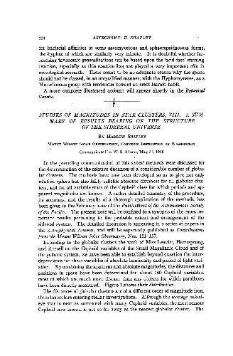 Studies of Magnitudes in Star Clusters VIII. A Summary of Results Bearing on the Structure of the Sidereal Universe