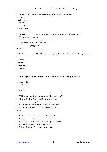 Sun Certified Solaris 8. Administrator Test. Brain Dumps