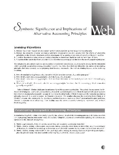 Synthesis: Significance and Implications of Alternative Accounting Principles