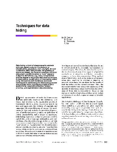 Techniques for Data Hiding