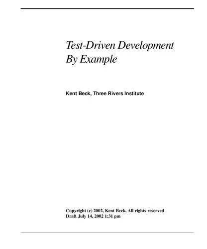 Test-Driven Development By Example