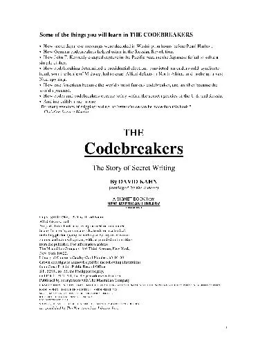 The Codebreakers: The Story of Secret Writing