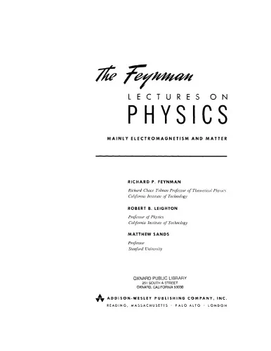 The Feynman Lectures on Physics [Vol 2]