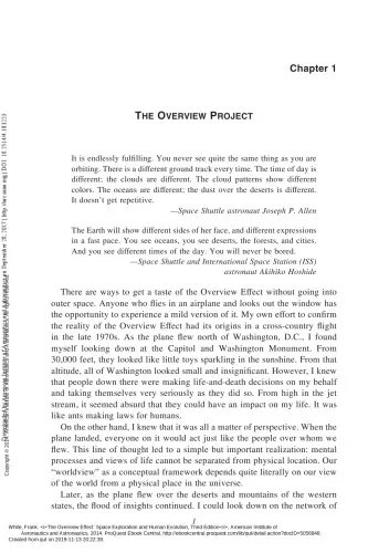 The Overview Effect: Space Exploration and Human Evolution, Third Edition