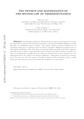 The Physics and mathematics of the Second Law of Thermodynamics