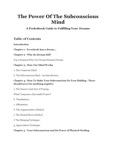 The Power of Your Subconscious Mind: A Pocketbook Guide to Fulfilling Your Dreams