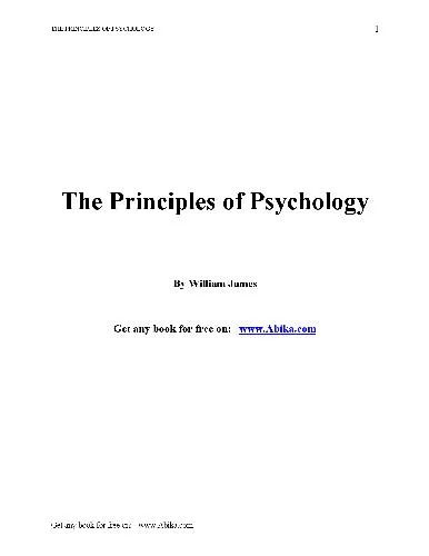 The Principles of Psychology vol 1,2