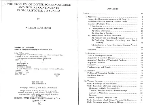 The Problem of Divine Foreknowledge and Future Contingents from Aristotle to Suarez