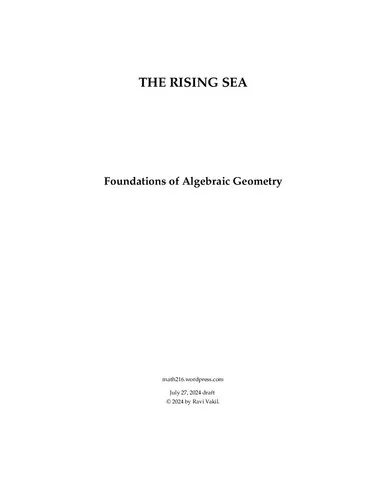 The Rising Sea: Foundations Of Algebraic Geometry Notes