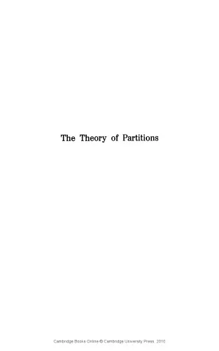 The Theory of Partitions