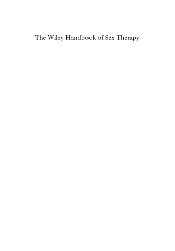 The Wiley Handbook of Sex Therapy