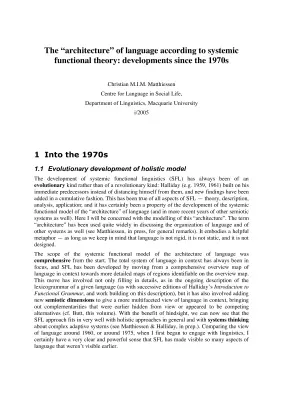 The architecture of language according to systemic functional theory: developments since the 1970s