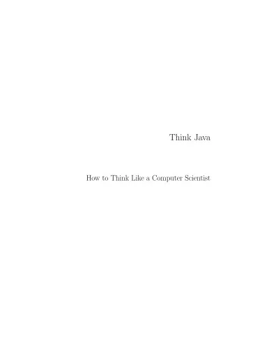 Think Java - How to Think Like a Computer Scientist