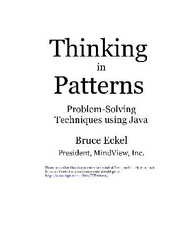 Thinking In Patterns - Problem-Solving Techniques Using Java