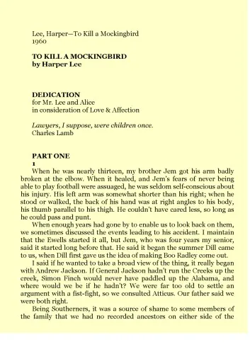 To Kill A Mockingbird