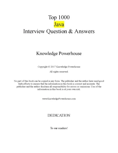 Top 1000 Java Interview Questions: Includes Spring, Hibernate, Microservices, GIT, Maven, JSP, AWS, Cloud Computing