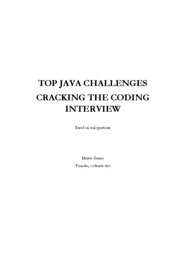 Top Java Challenges: Cracking the Coding Interview: based on real interviews