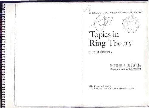 Topics in Ring Theory (Lectures in Mathematics)