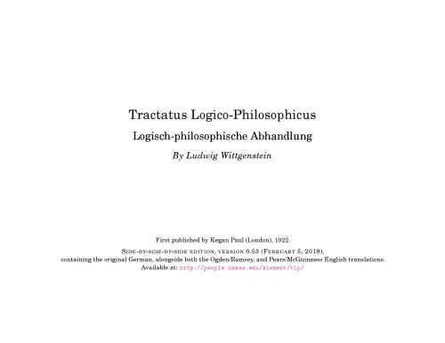 Cover of Tractatus Logico-Philosophicus/Logisch-philosophische Abhandlung