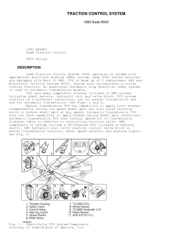 Traction control system 1993 Saab 9000