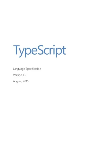 TypeScript - Language Specification, Version 1.6