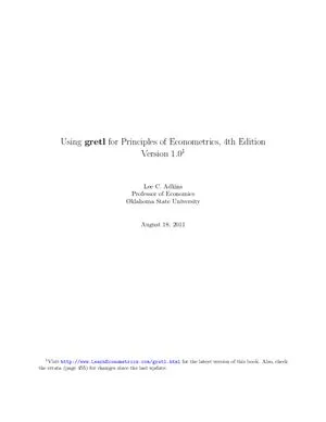 Using gretl for Principles of Econometrics