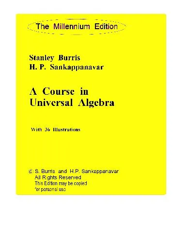 Verlag A Course In Universal Algebra