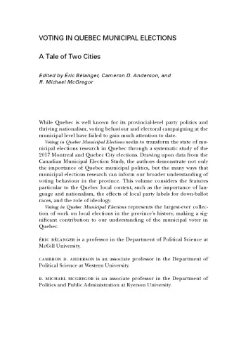 Voting in Quebec Municipal Elections: A Tale of Two Cities