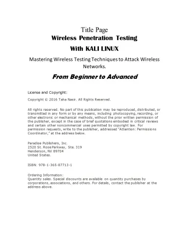 Wireless Penetration Testing with Kali Linux