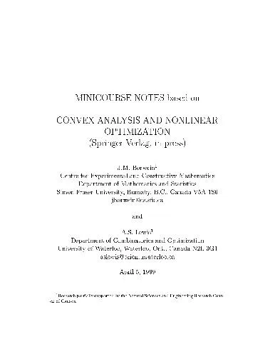 convex analysis and nonlinear optimization