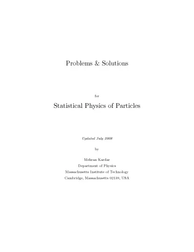 statistical physics  of particles Solution manual